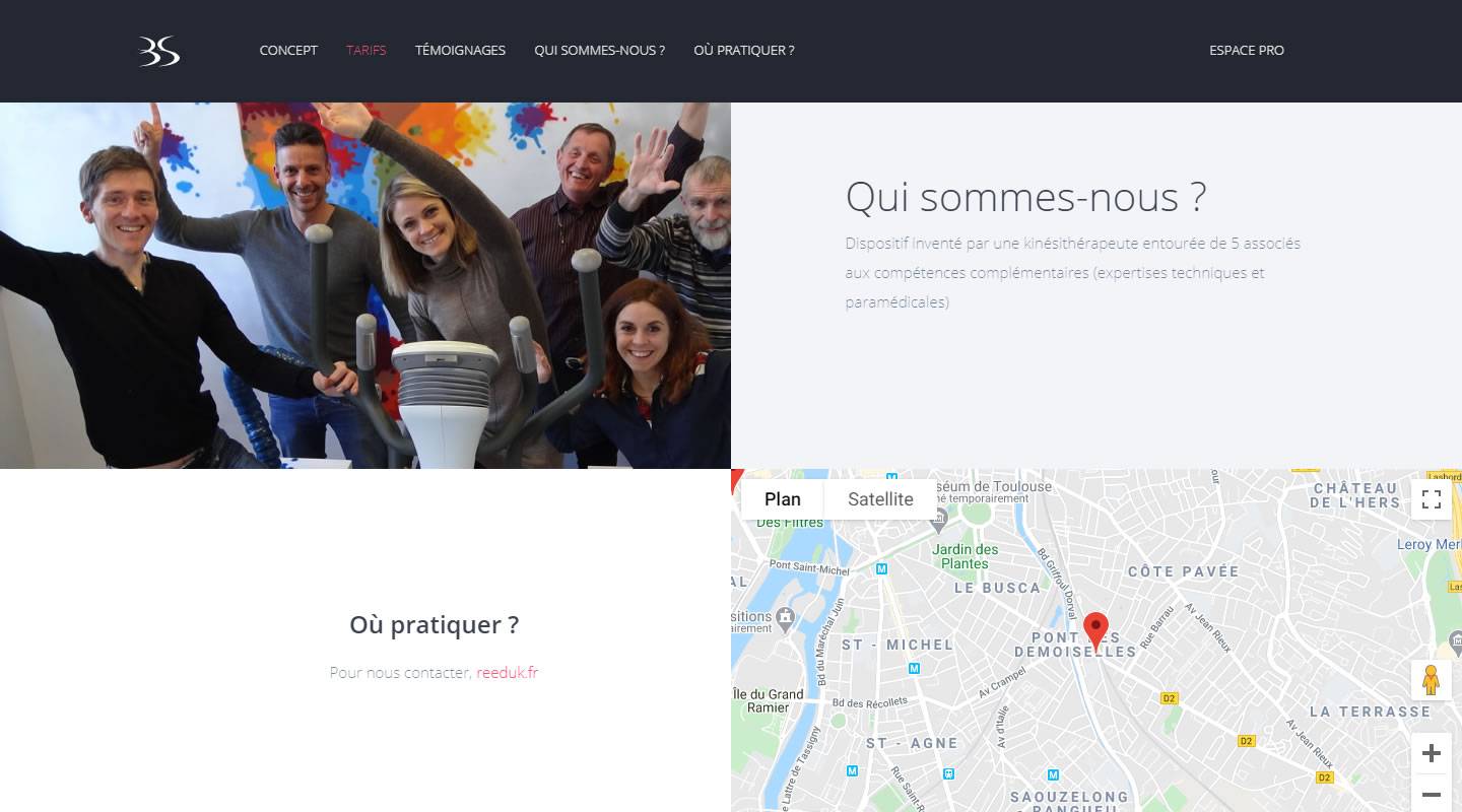 Capture d'écran d'un site de bien être