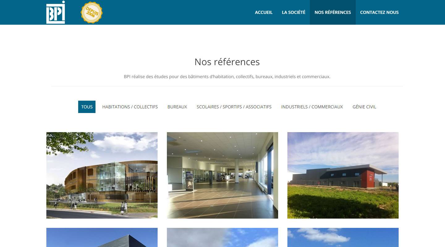 Capture d'écran d'un site d'architecte