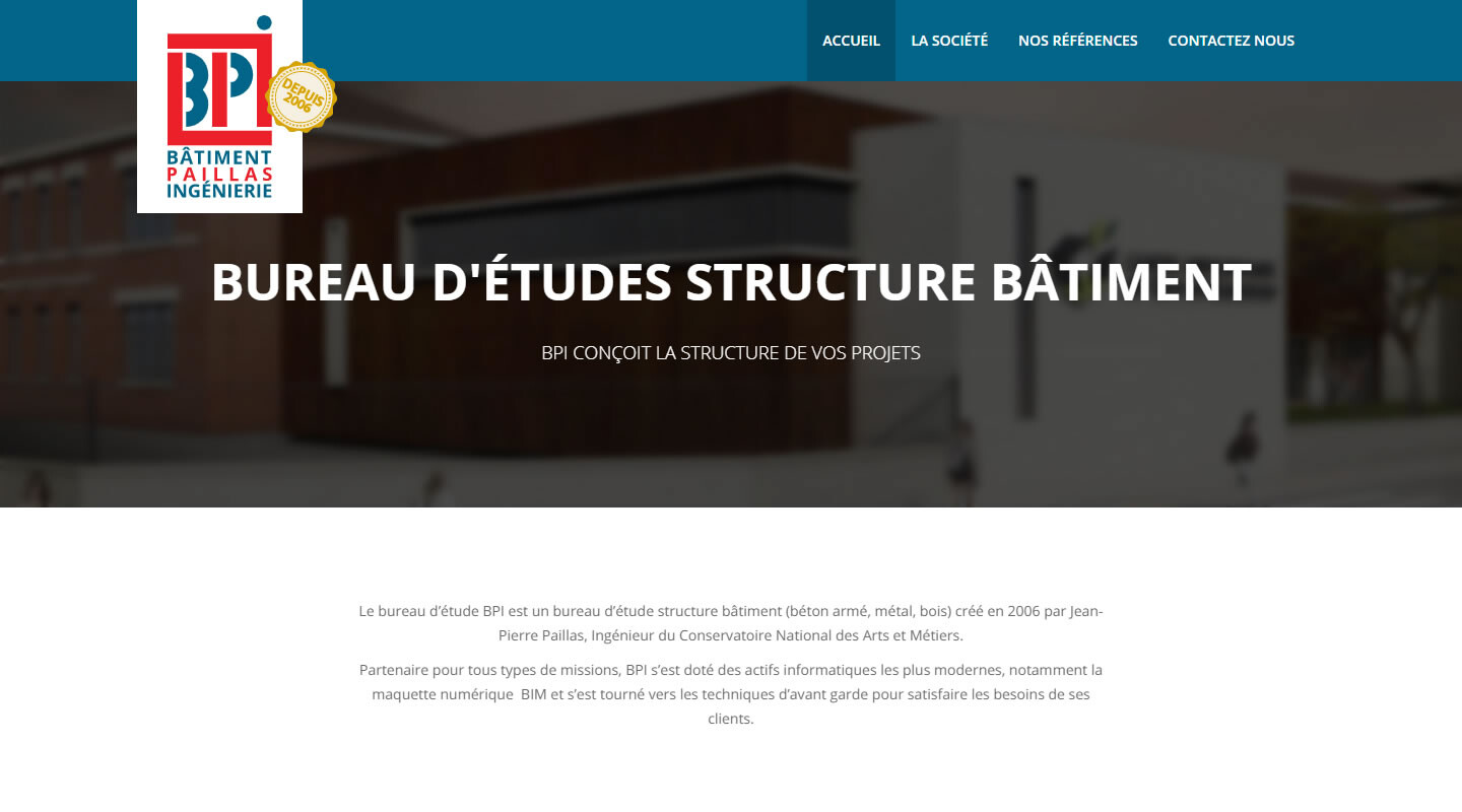 Capture d'écran d'un site d'architecte